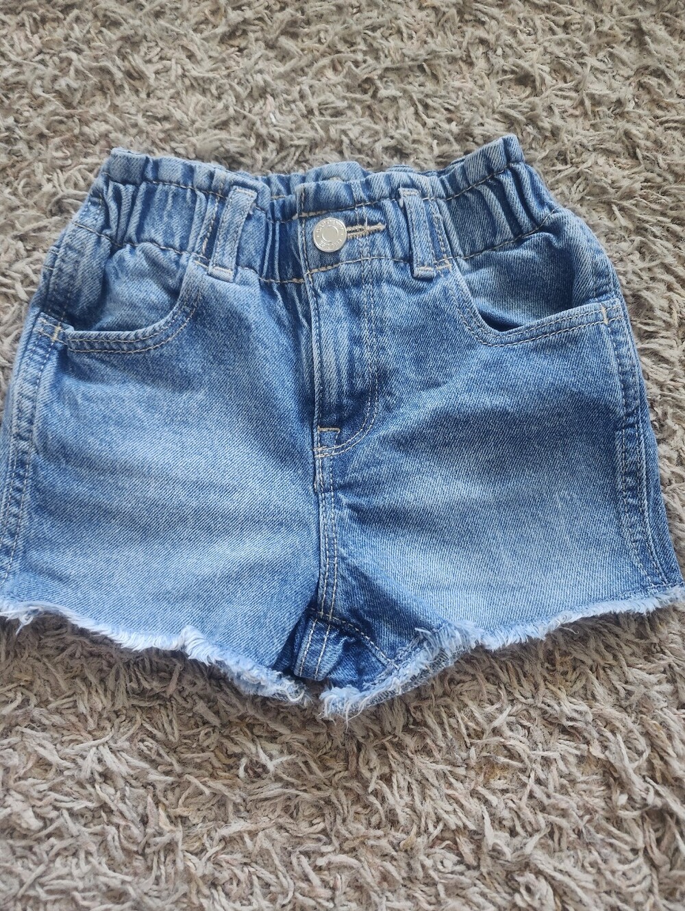 Gap Toddler Girls Light Blue Denim Shorts with Frayed Hem